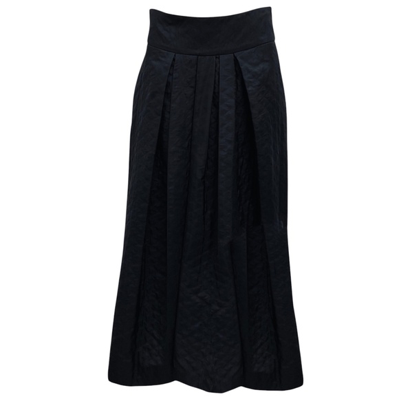 DRIES VAN NOTEN BLACK PUCKERED MIDI SKIRT - Picture 1 of 4